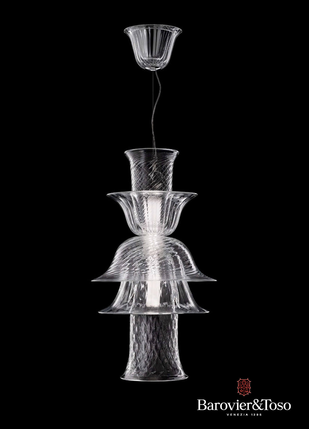 Campanula Suspension Lamp by Barovier&amp;Toso Murano Suspension Lamps Barovier & Toso