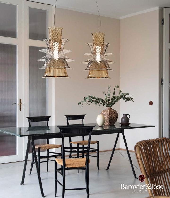 Campanula Suspension Lamp by Barovier&amp;Toso Murano Suspension Lamps Barovier & Toso