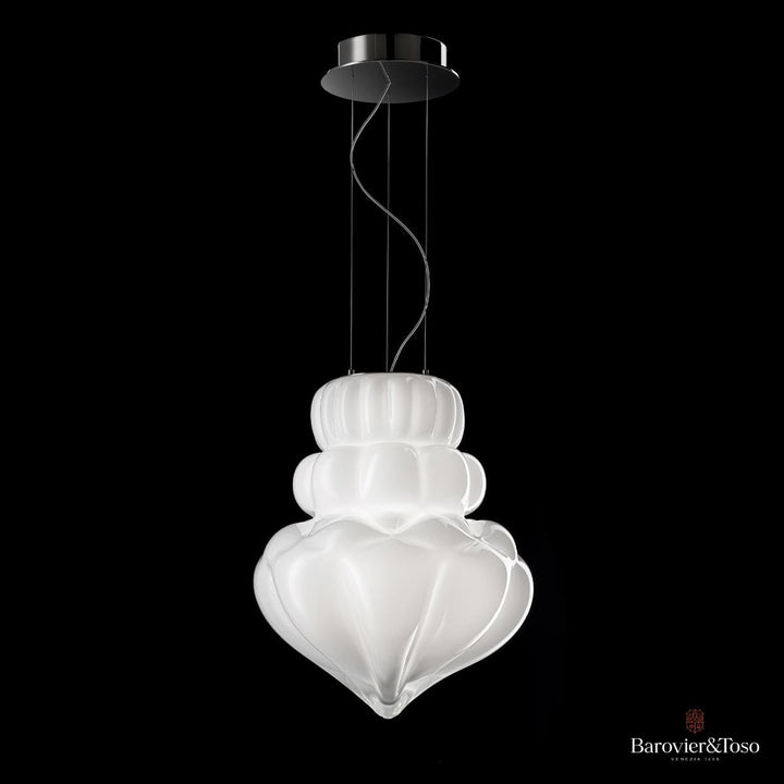 Vallonné Opale Suspension Lamp by Barovier&amp;Toso Murano Suspension Lamps Barovier & Toso