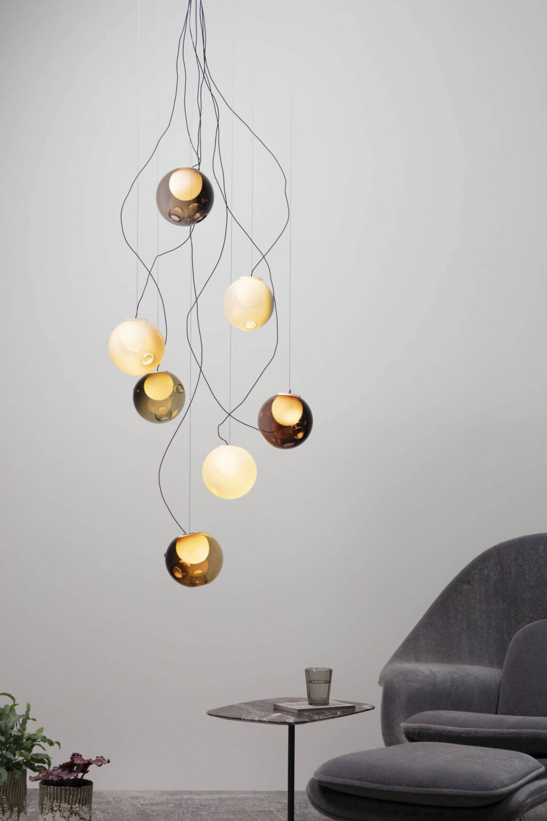 28 Sculptural Cable Suspension Lamp - Small Chandeliers & Suspension Lamps Bocci