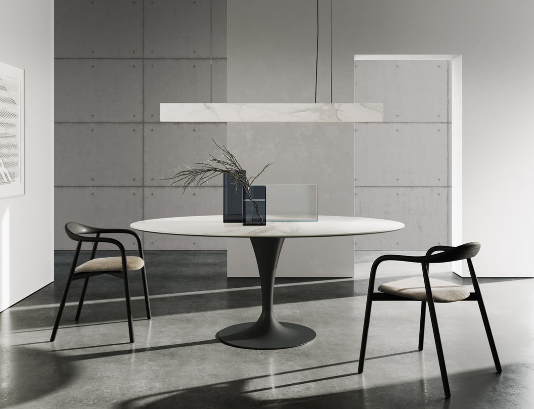 Flute Elliptical Table Fixed Tables Sovet Italia