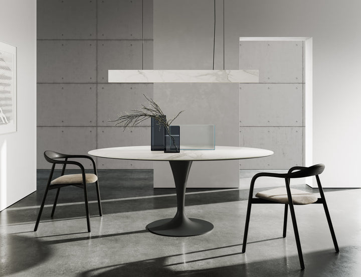 Flute Elliptical Table Fixed Tables Sovet Italia