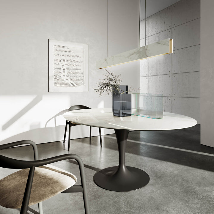 Flute Elliptical Table Fixed Tables Sovet Italia