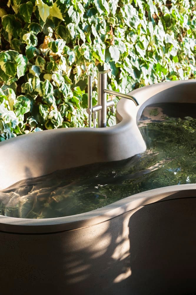 Agape DR Cemento Outdoor Freestanding Tub Agape