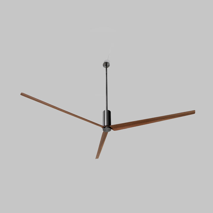 Ariachiara Usa Ca Approved Ceiling fan (Ø 2100 mm) in AISI 316L stainless steel, with wood and carbon fiber blades, natural wood essence or lacquered. Remote control included. Product suitable for indoor installation