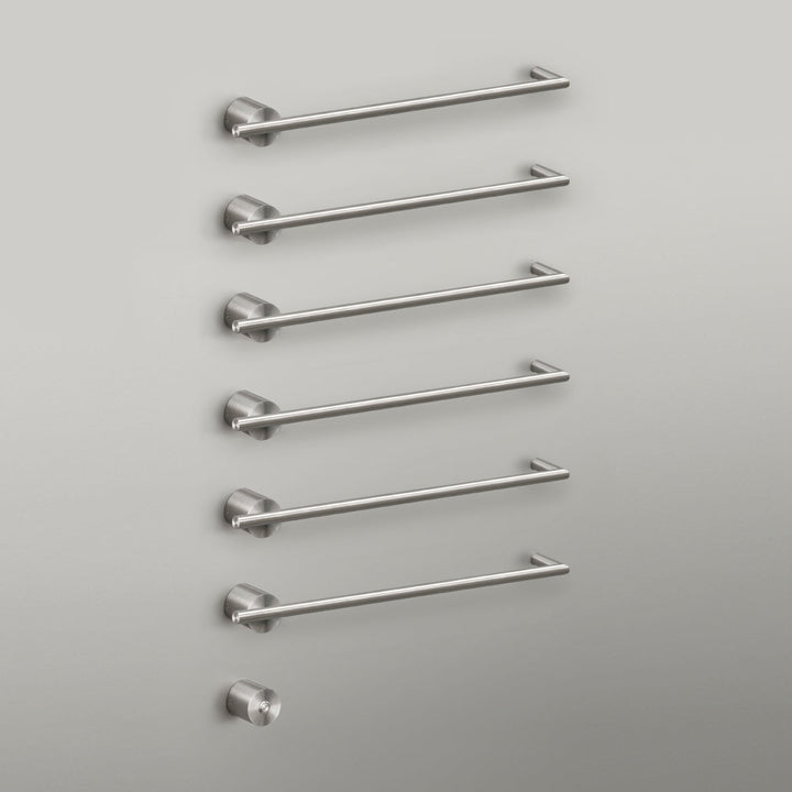 Equilibrio Usa Ca Approved Electric towel warmer L. 1’ - 10 53/64”, power button included. Built-in part included