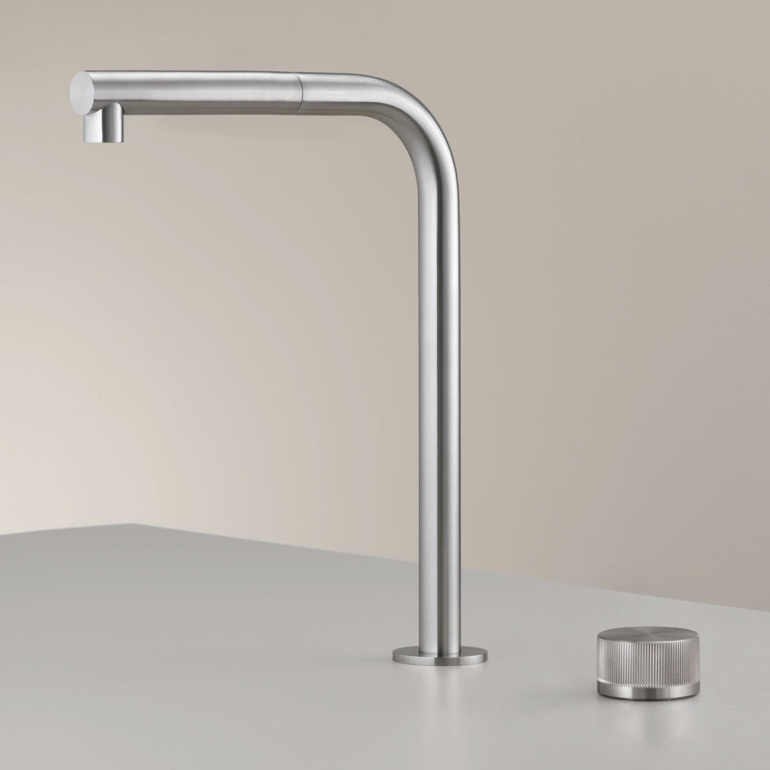 Two Hole Mixers With Pull Out Hand Shower Two-hole progressive mixer with swivelling spout and pull-out hand shower