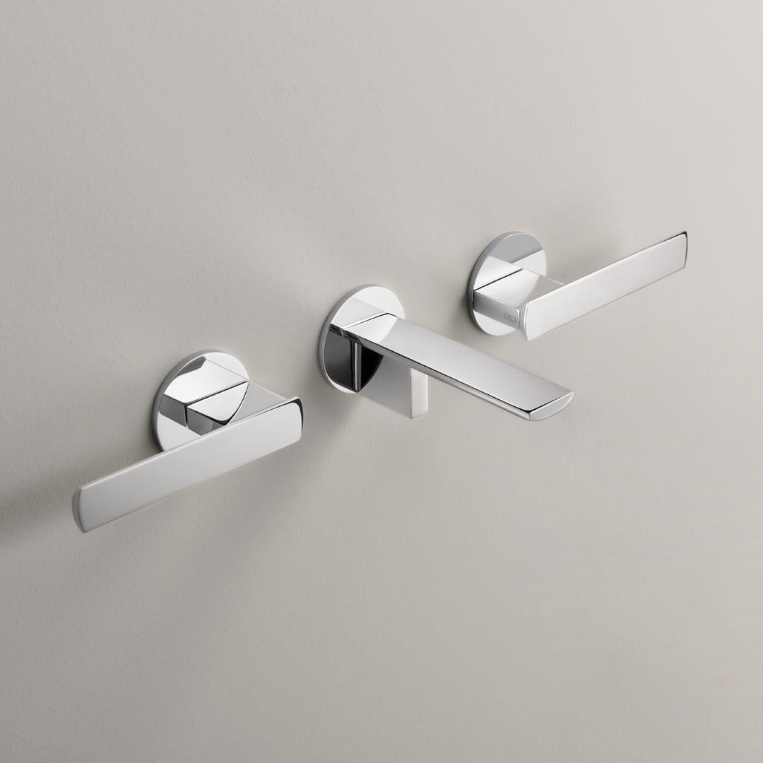 Ayla Wall mounted dual handle mixer with spout L. 125 mm