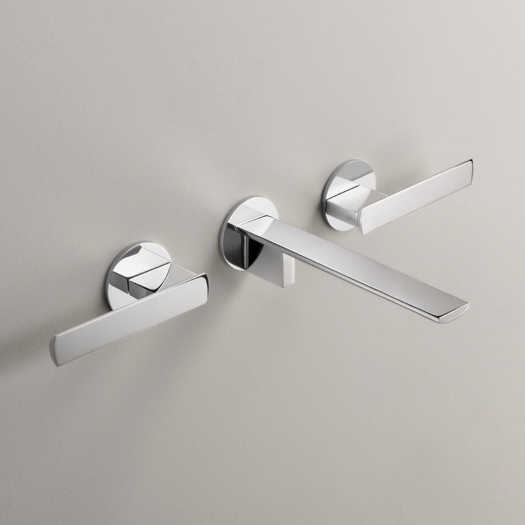 Ayla Wall mounted dual handle mixer with spout L. 185 mm