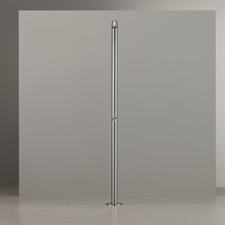 Bold Free-standing outdoor shower in AISI 316L stainless steel. Aerated rain jet controlled by progressive mixer of CROSS collection