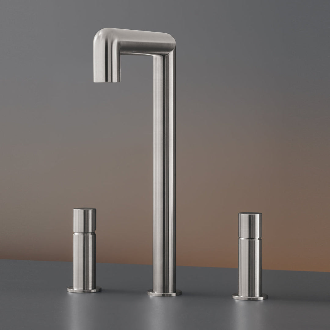 Cartesio Three-hole mixer with swivelling spout H. 340 mm