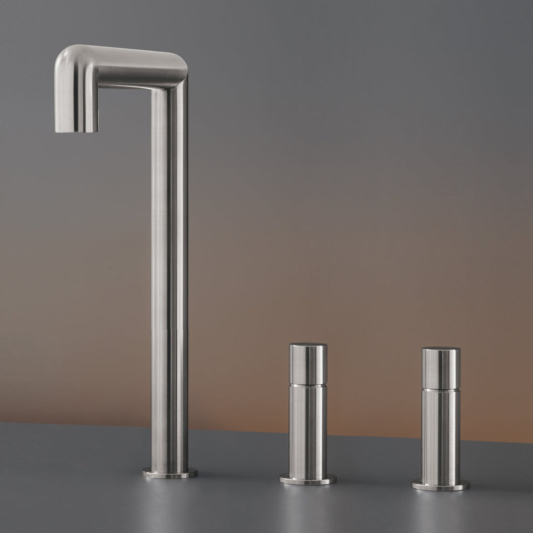 Cartesio Three-hole mixer with swivelling spout H. 340 mm
