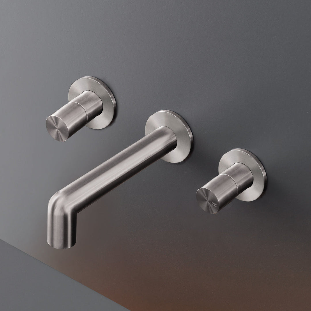 Cartesio Wall mounted dual handle mixer with spout L. max. 245 mm