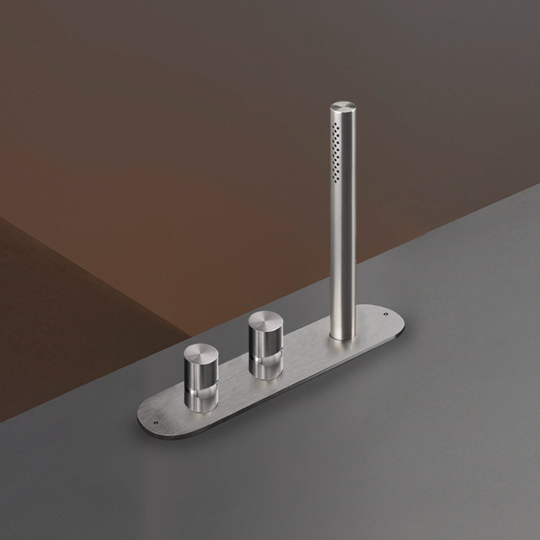 Cartesio Rim mounted set of 2 mixers with cylindrical hand shower Ø 18 mm