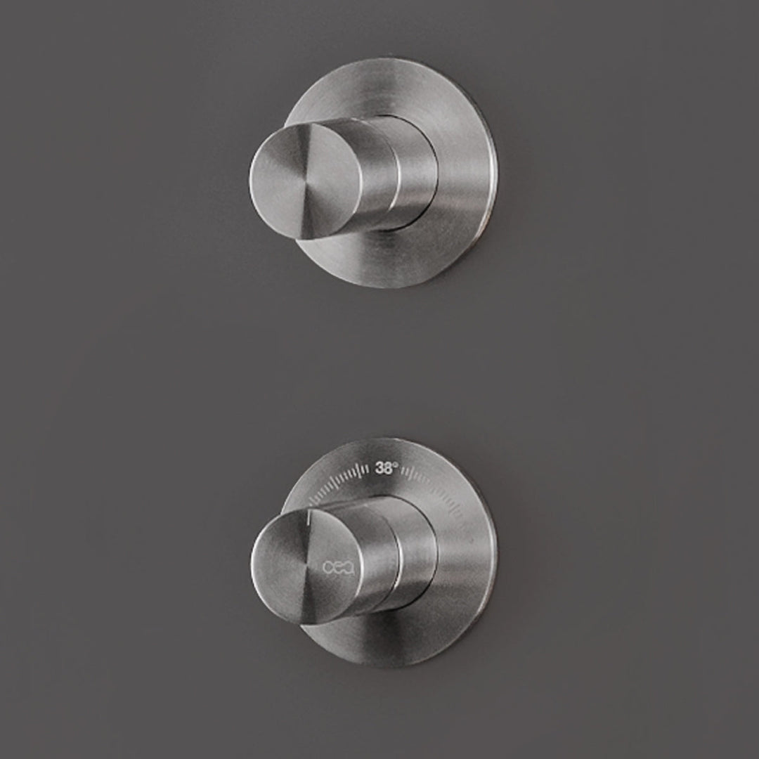 Cartesio Thermostatic shower mixer set with shut-off valve