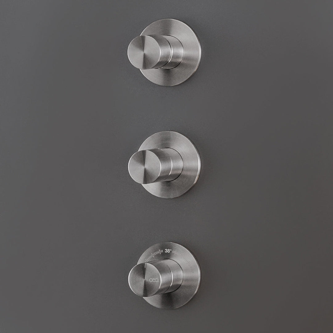 Cartesio Thermostatic shower mixer set with 2 shut-off valves
