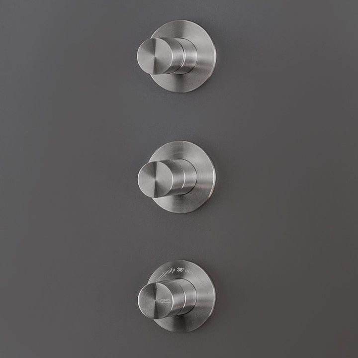 Cartesio Thermostatic shower mixer set with 2 shut-off valves
