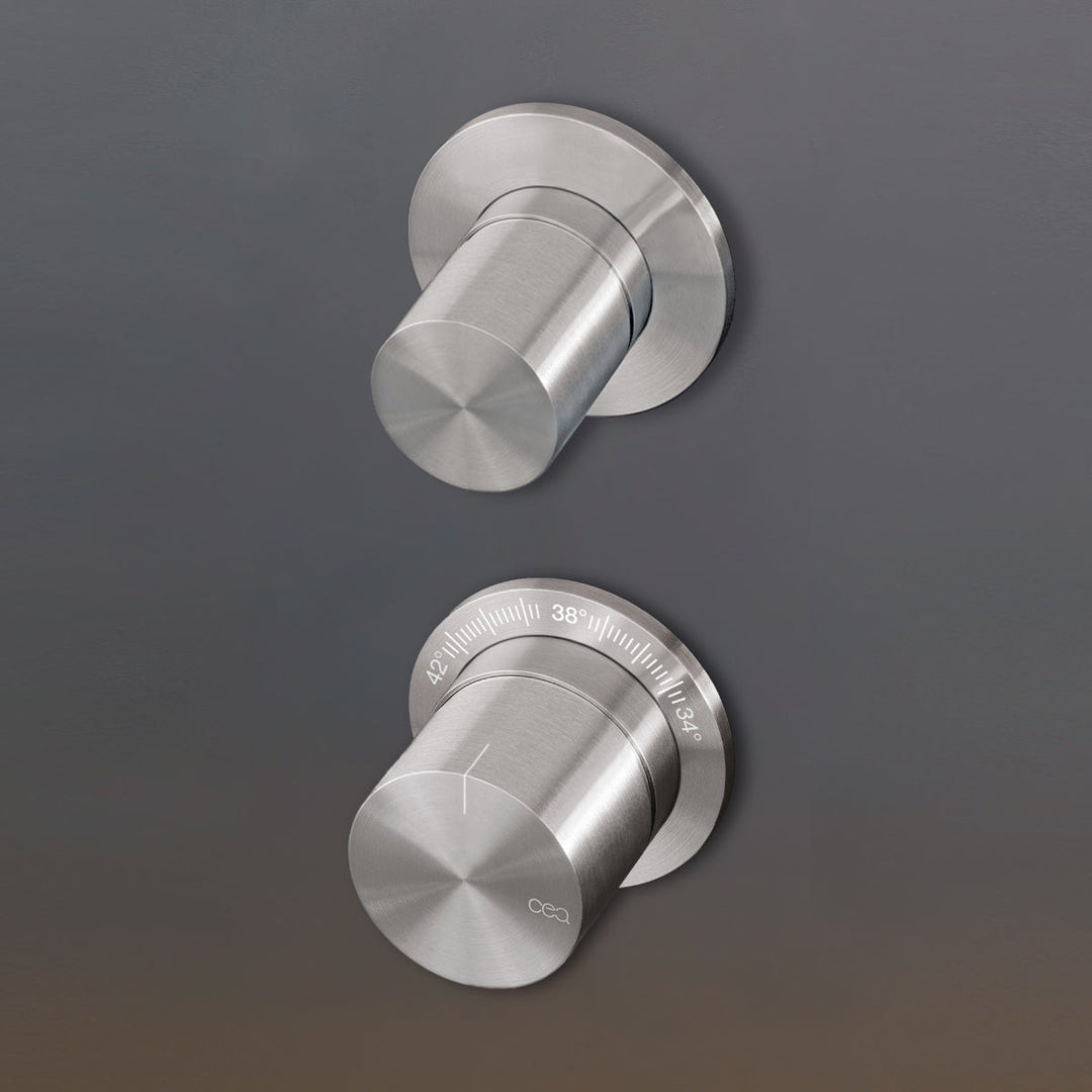 Cartesio Thermostatic shower mixer set with shut-off valve