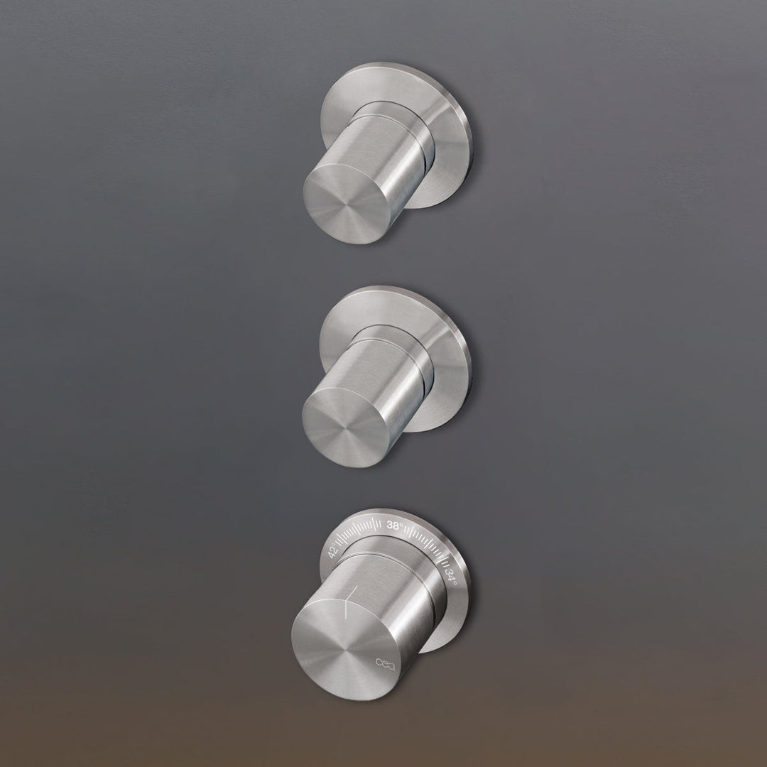 Cartesio Thermostatic shower mixer set with 2 shut-off valves