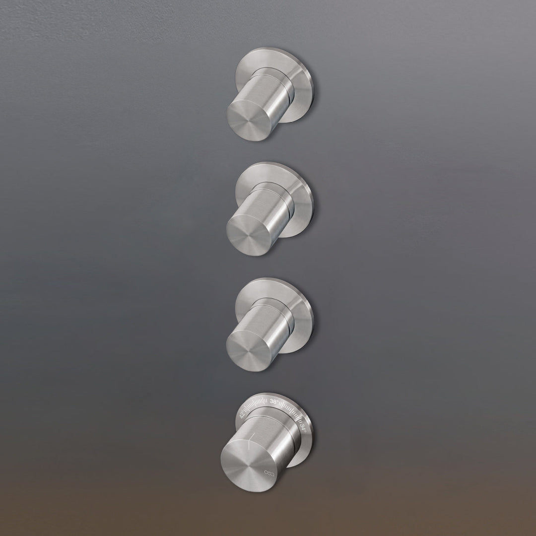 Cartesio Thermostatic shower mixer set with 3 shut-off valves