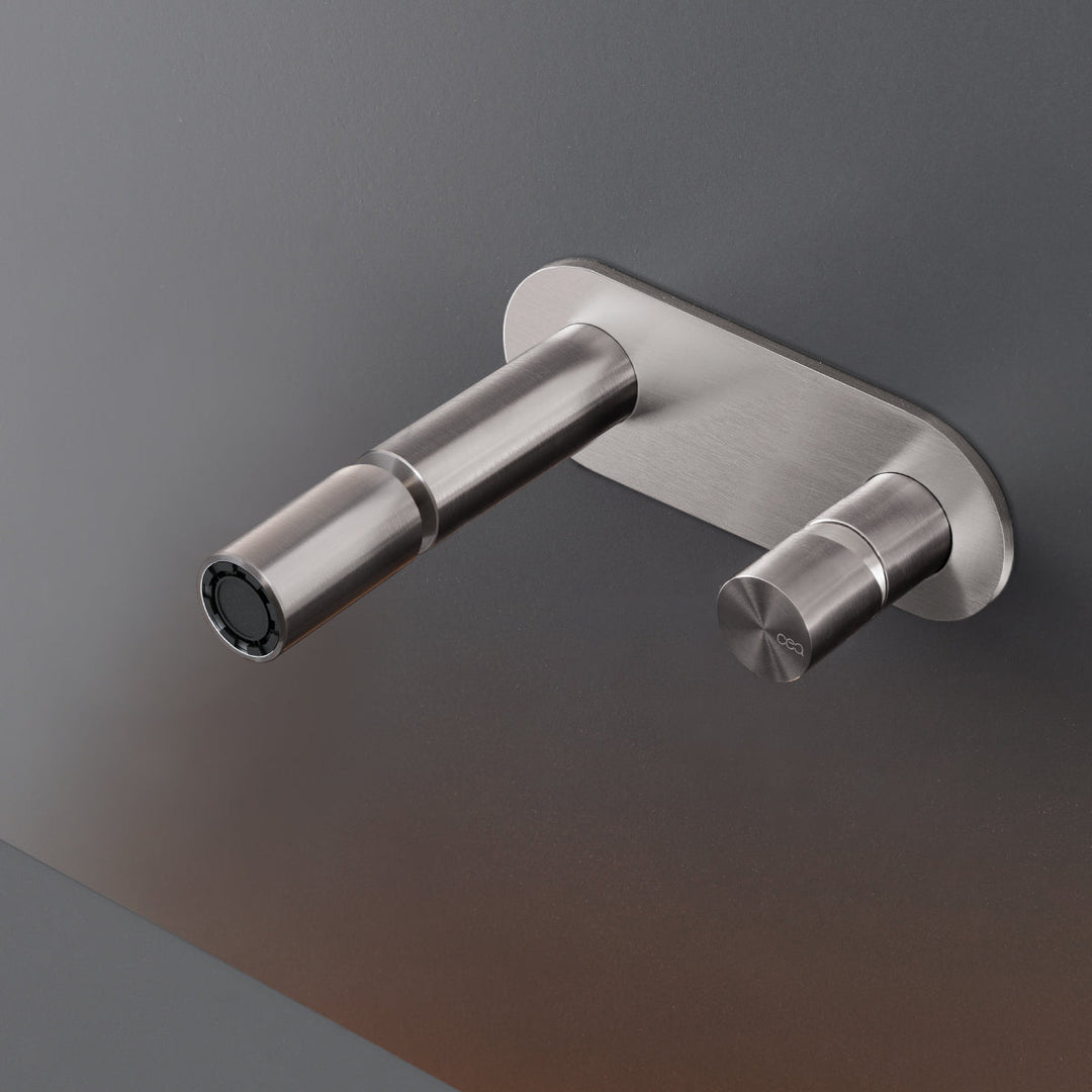 Cartesio Wall mounted mixer with adjustable spout L. max. 170 mm