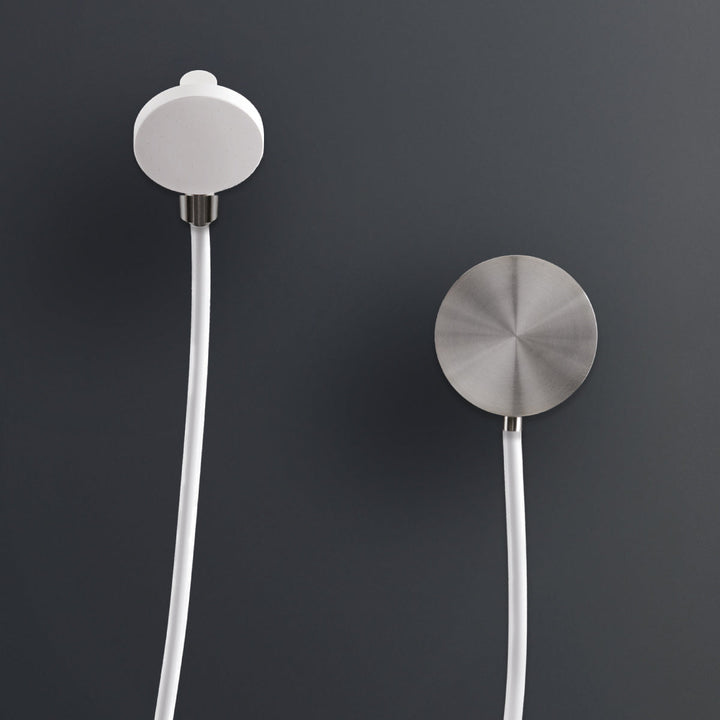 Circle Wall mounted dual handle mixer with Delrin® hand shower Ø 96 mm and wall bracket