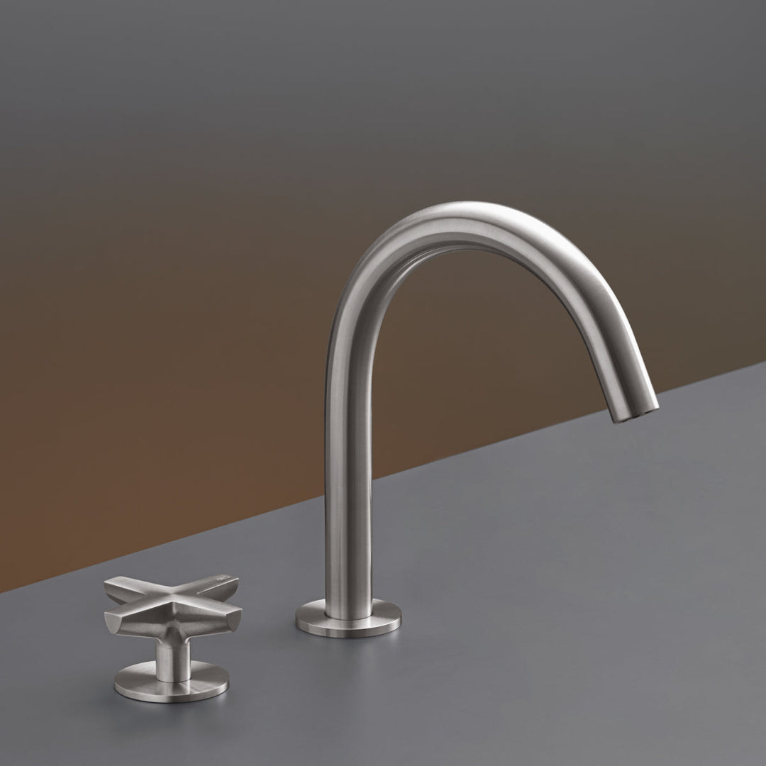Cross Two-hole progressive mixer with swivelling spout H. 190 mm