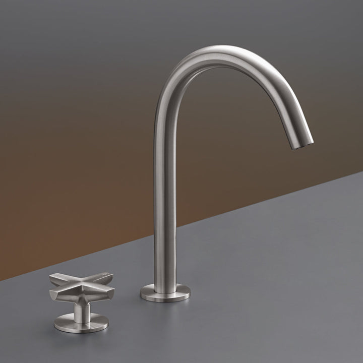 Cross Two-hole progressive mixer with swivelling spout H. 235 mm