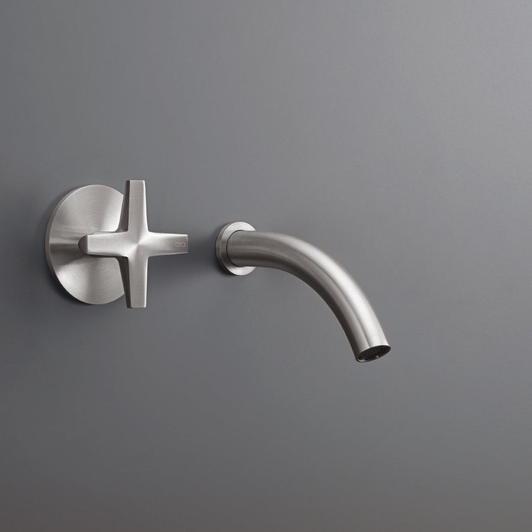 Cross Wall mounted progressive mixer with spout L. 125 mm