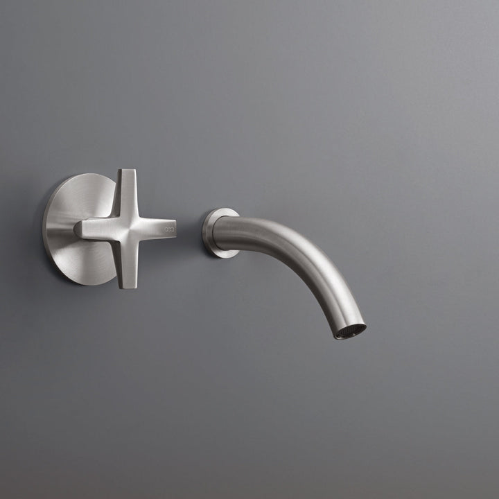 Cross Wall mounted progressive mixer with spout L. 125 mm