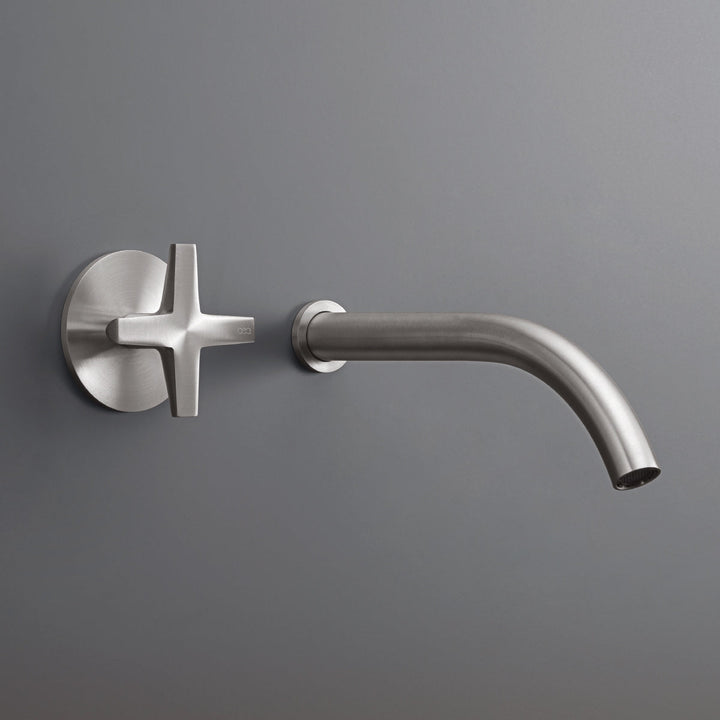 Cross Wall mounted progressive mixer with spout L. 220 mm