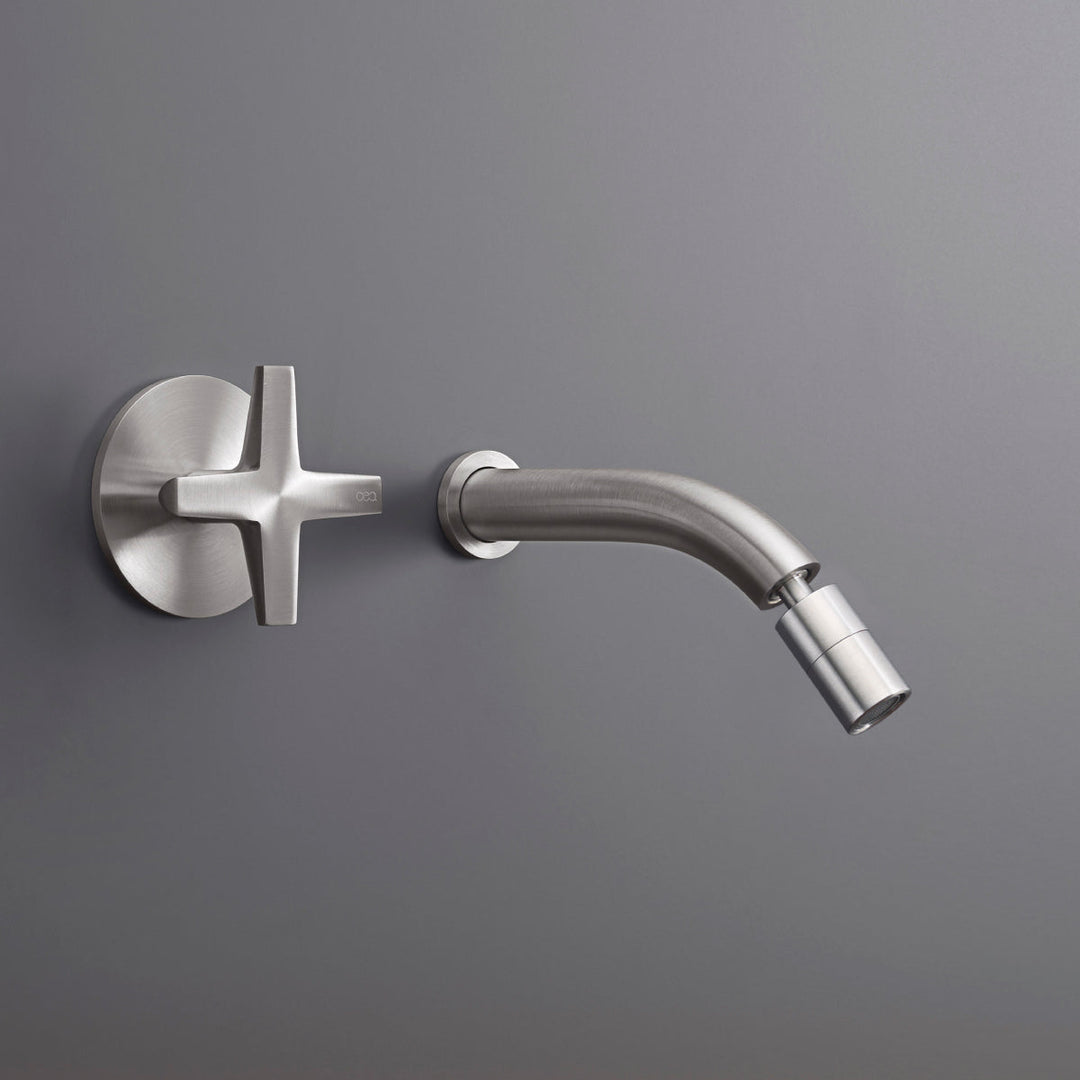 Cross Wall mounted progressive mixer with adjustable spout L. 170 mm