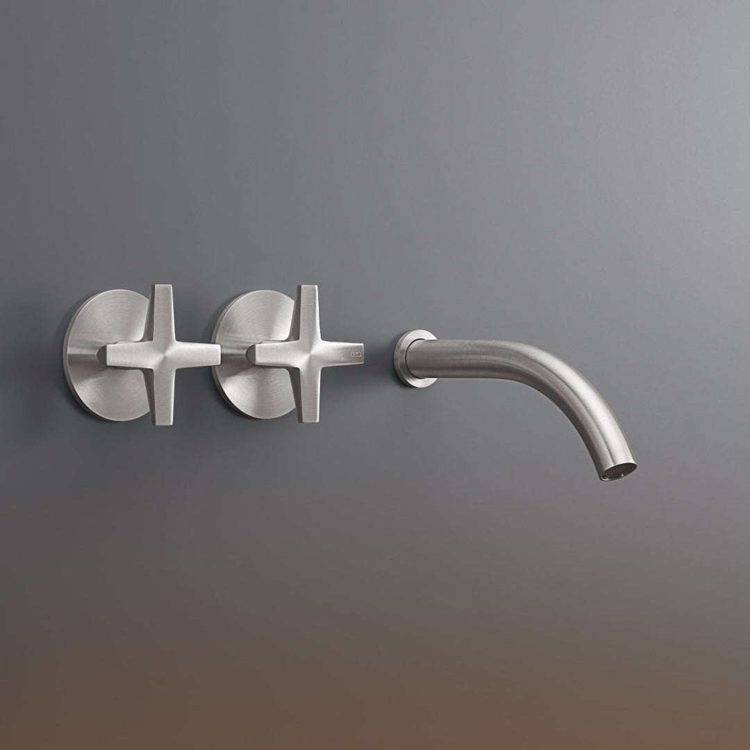 Cross Wall mounted dual handle mixer with spout L. 170 mm