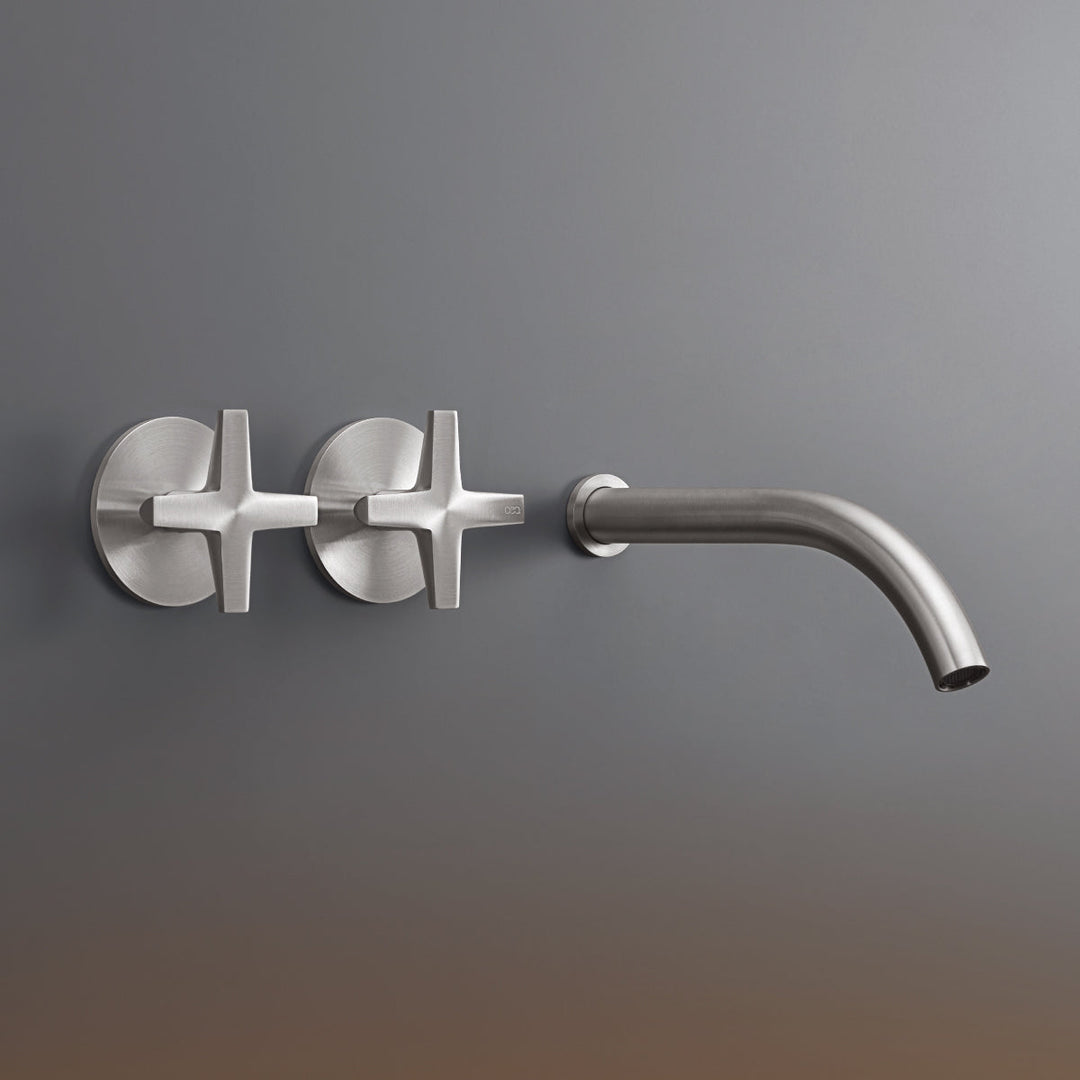 Cross Wall mounted dual handle mixer with spout L. 220 mm