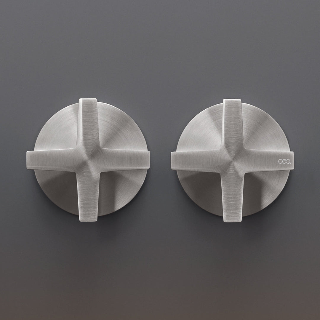Cross Wall mounted set of 2 shut-off mixing valves