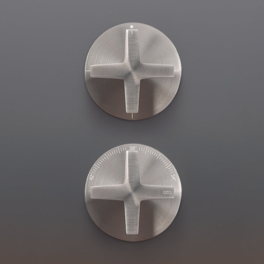 Cross Thermostatic shower mixer set with Acqua Stop System and 2/3 way diverter