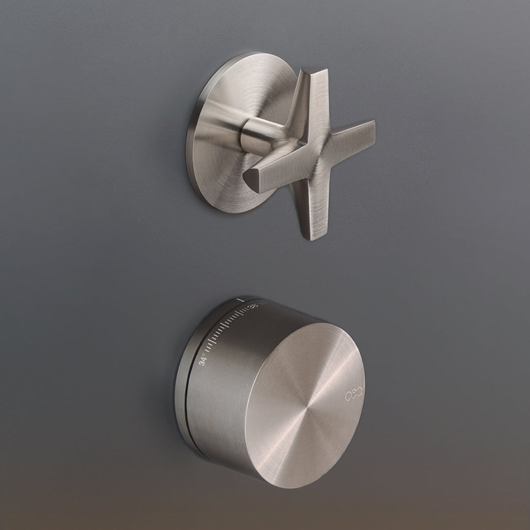 Cross Thermostatic shower mixer set with shut-off valve