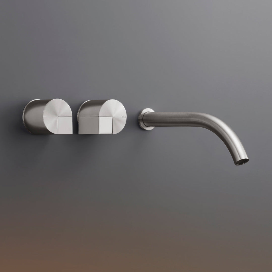 Duet Wall mounted dual handle mixer with spout L. 220 mm