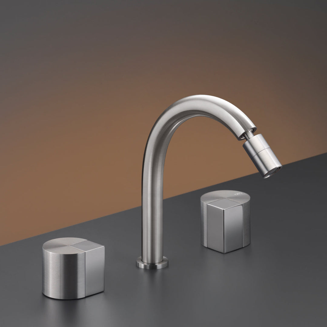 Duet Three-hole mixer with adjustable spout H. 160 mm