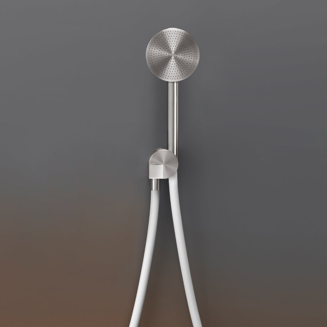 Hand Showers And Brackets Round hand shower with bracket and water connection