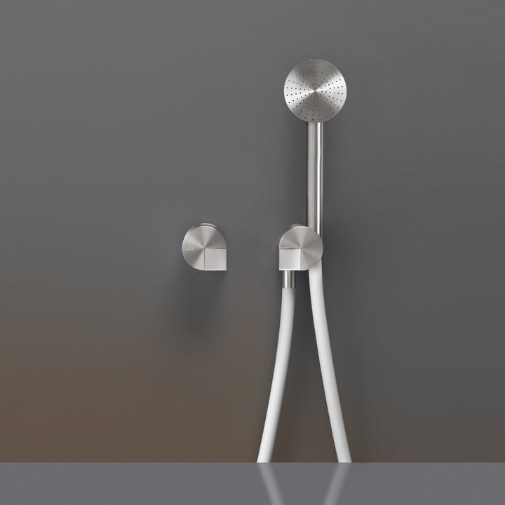Duet Wall mounted mixer set for bathtub/shower with round hand shower Ø 65 mm