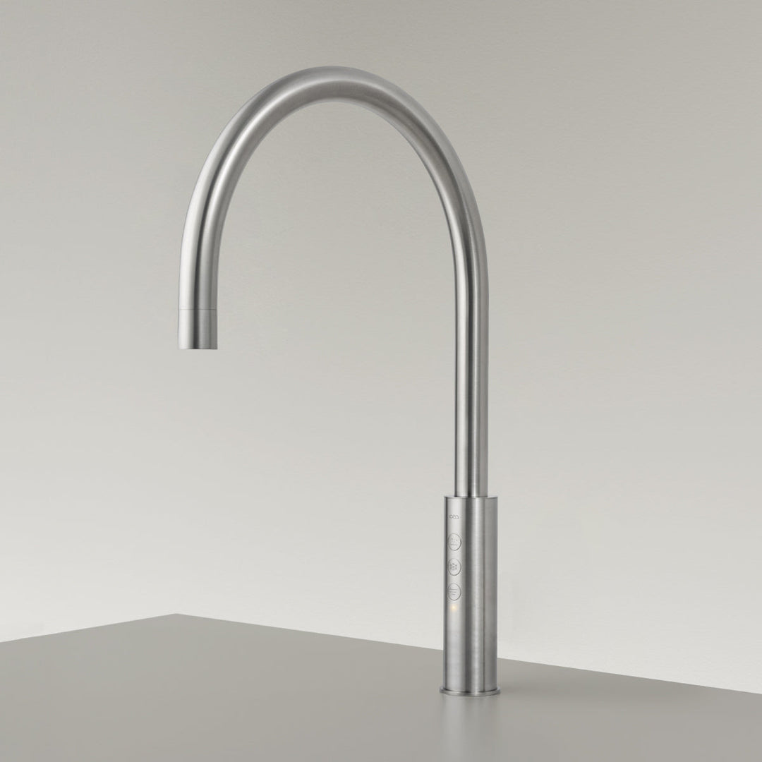 Single Hole Taps For Filtered Water Single hole tap for filtered still, chilled still/sparkling water, with swiveling spout H. 435 mm. To be connected to the water microfiltration system WTC03