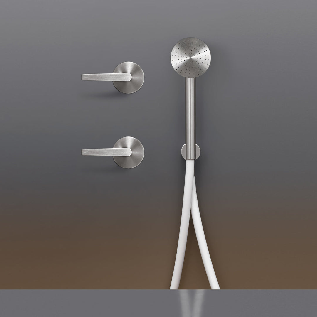 Flag Wall mounted 2 progressive mixers set for bathtub/shower with round hand shower Ø 65 mm