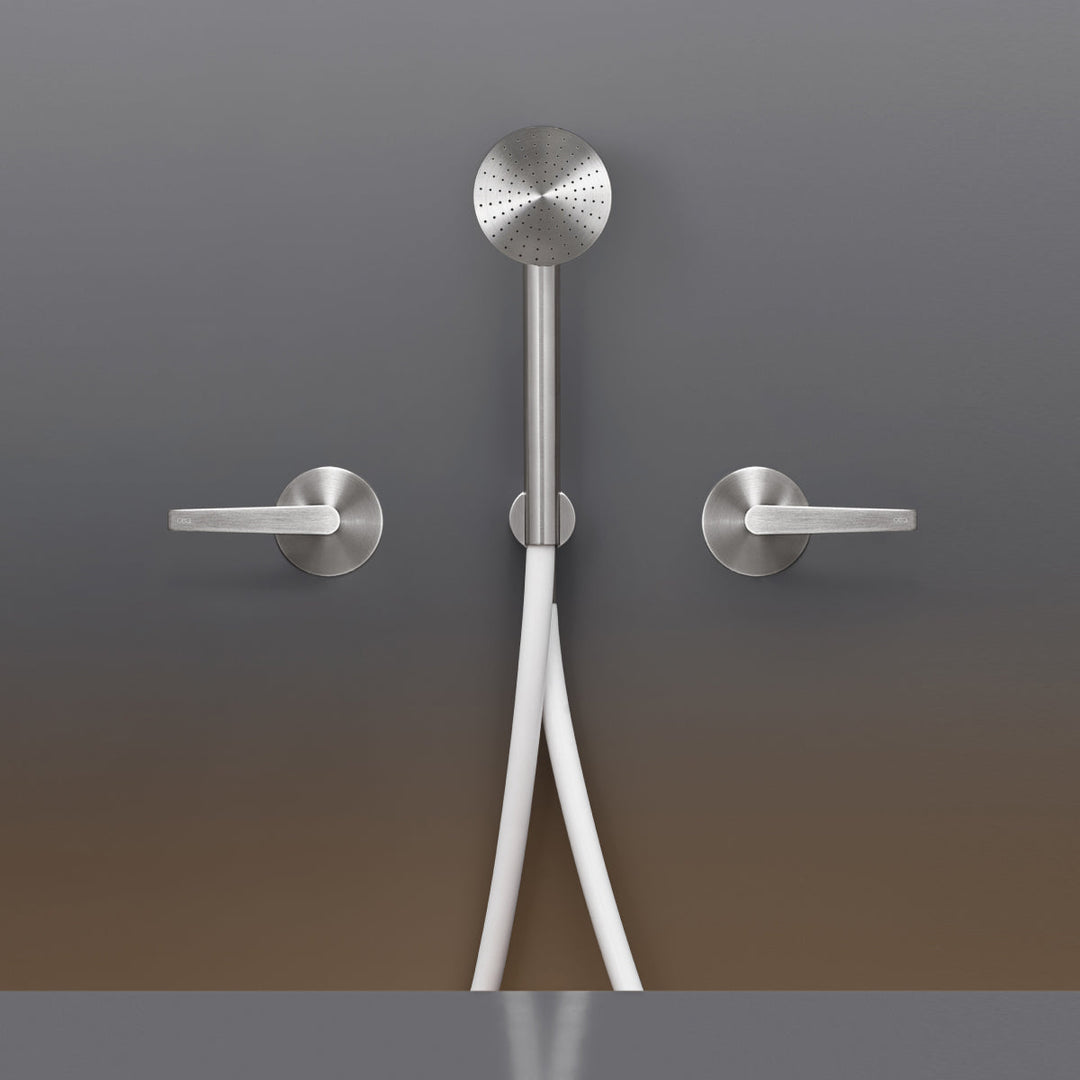 Flag Wall mounted 2 progressive mixers set for bathtub/shower with round hand shower Ø 65 mm