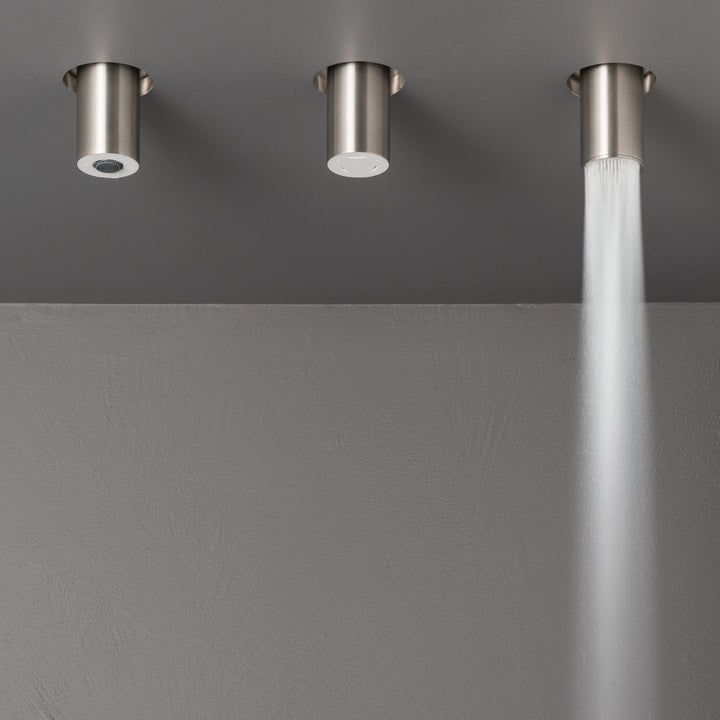 Wellness Semi- built-in shower head with stainless steel end and aerated rain jet