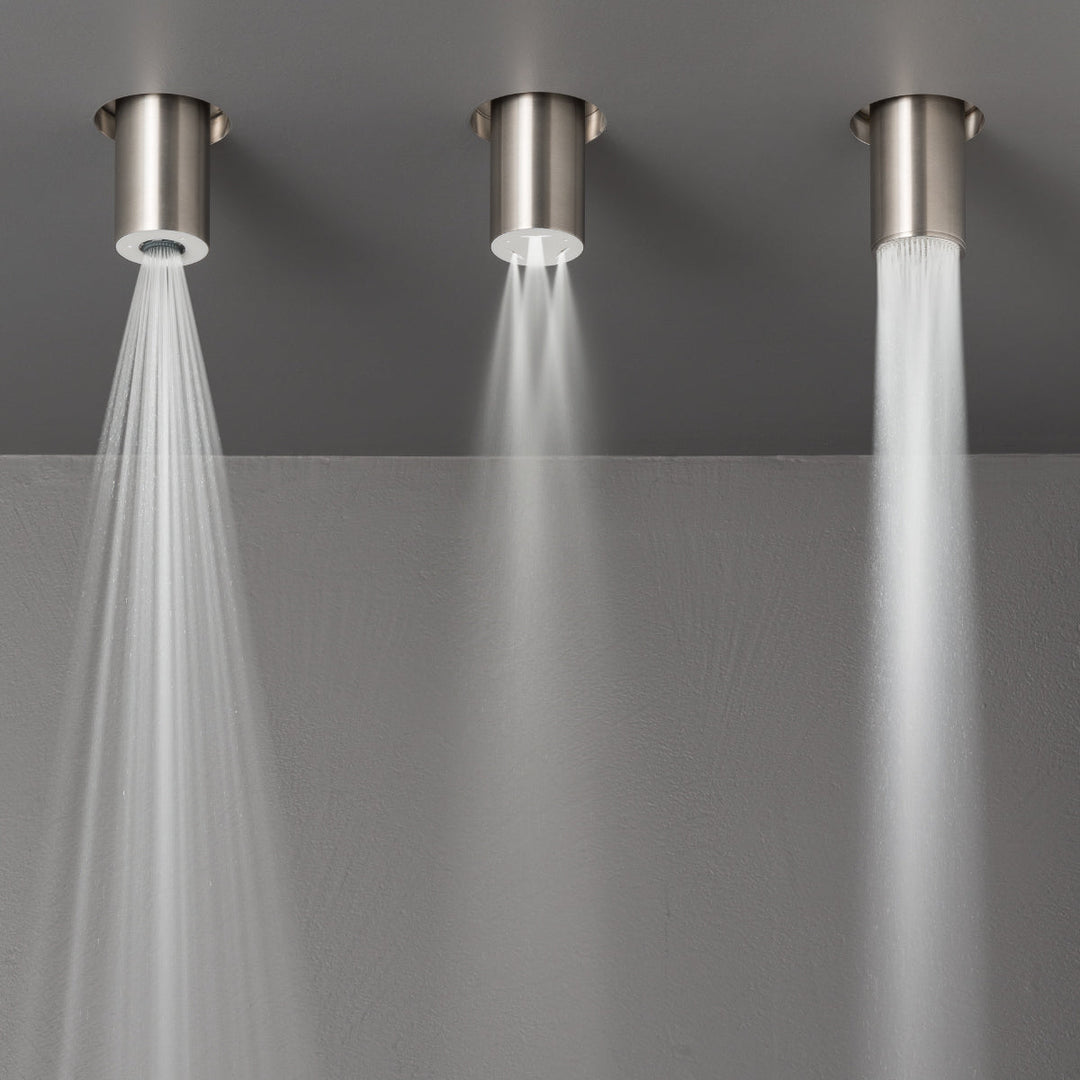 Wellness Semi- built-in shower head with stainless steel end and aerated rain jet