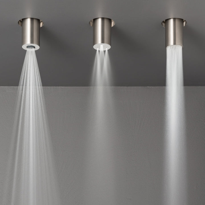 Wellness Semi- built-in shower head with stainless steel end and aerated rain jet