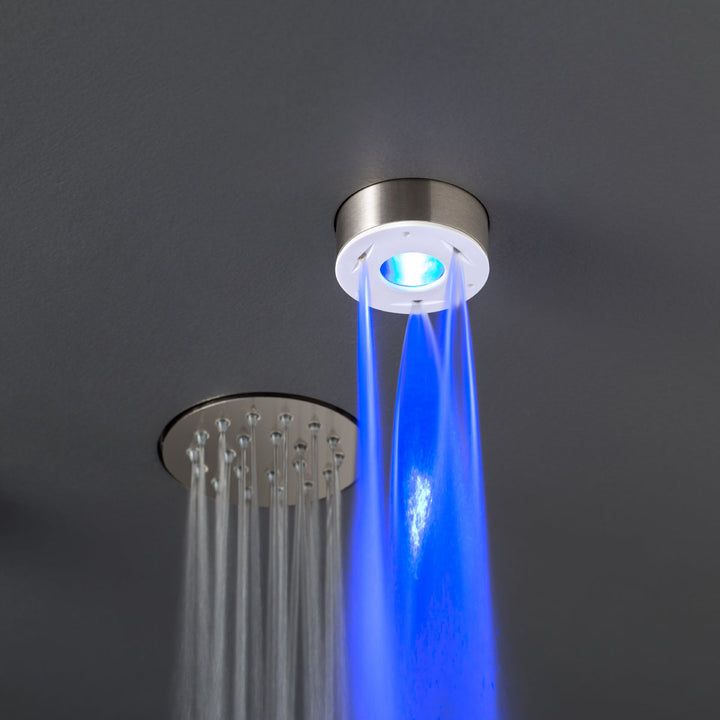 Shower Heads Built-in shower head with rain jet and transparent silicone nozzles