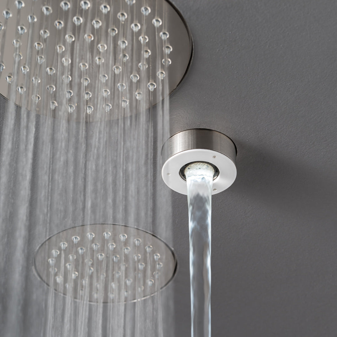 Shower Heads Built-in shower head with rain jet and transparent silicone nozzles