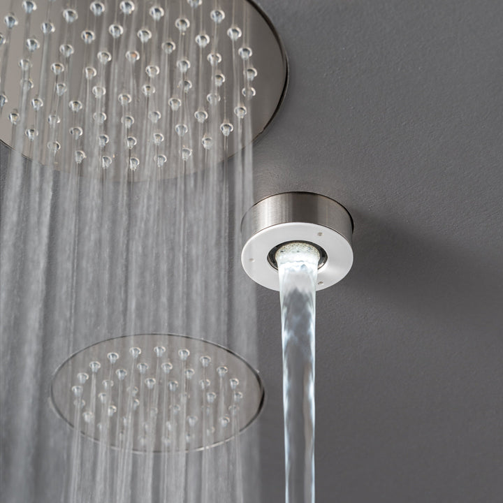 Shower Heads Built-in shower head with rain jet and transparent silicone nozzles